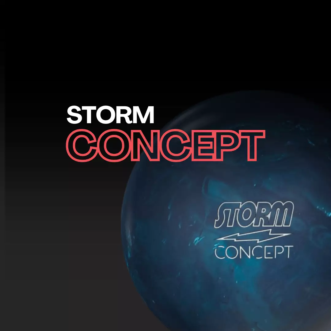 Storm Concept bowling ball with ARC Reactive Pearl cover and Radius core on medium-dry lane conditions
